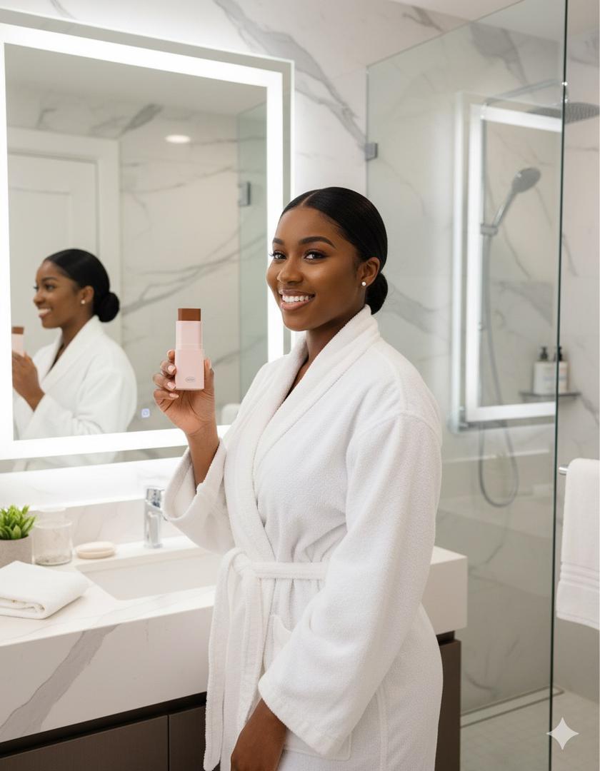 Fond de teint stick haute couvrance – longue tenue 24h, fini naturel & protection solaire intégrée